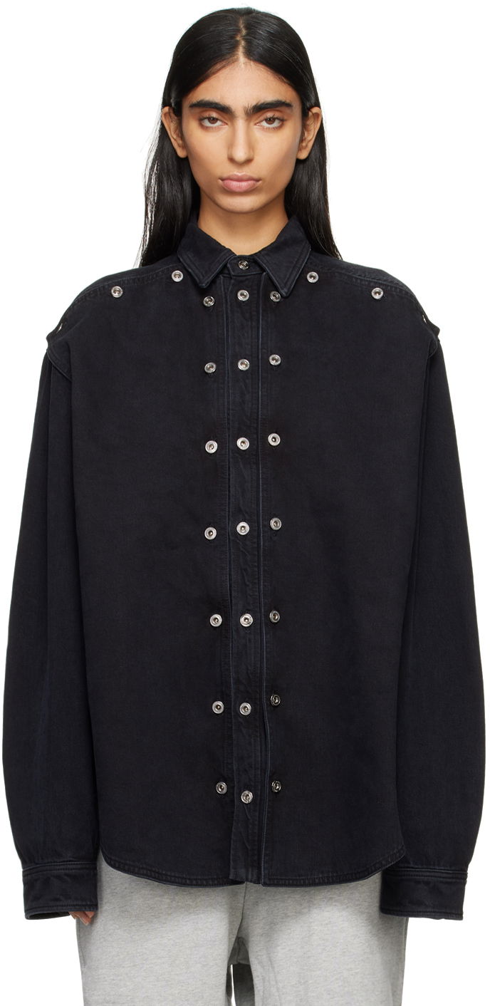 Srajce Y/PROJECT Denim Shirt Črna | 207SI001