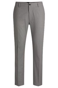 Regular Fit Micro-Patterned Stretch Cotton Trousers