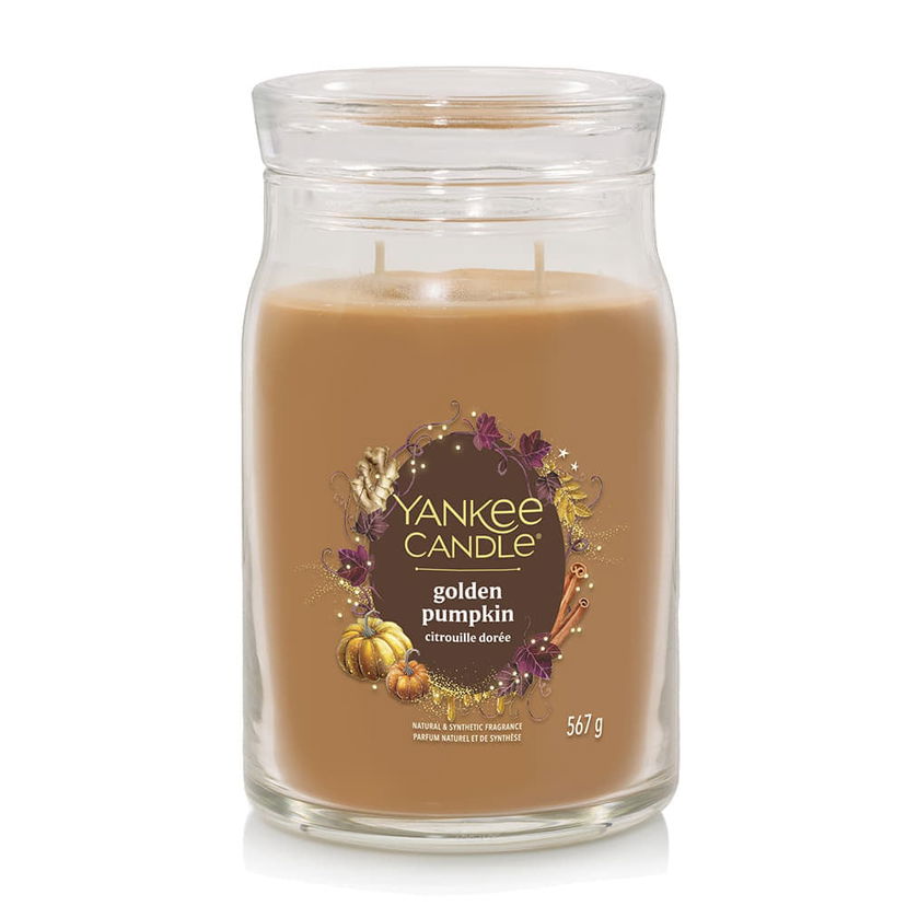 Sveče Yankee Candle Signature Large Jar 2 Wicks Golden Pumpkin Rjava | 43490