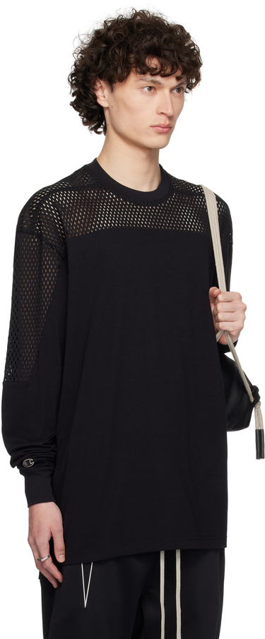Majica Rick Owens Rick Owens Champion Edition Girdered T-Shirt Črna | CM01E1673 CHJGOM JERSEY + MESH, 1