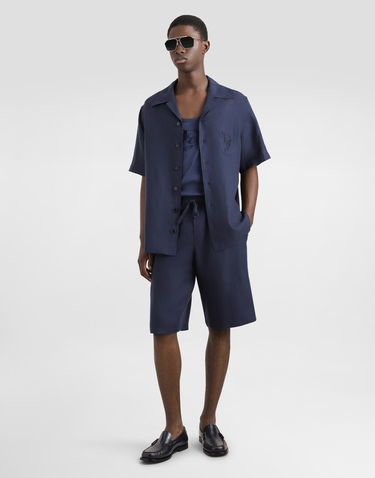 Kratke hlače Dolce & Gabbana Dolce & Gabbana Linen Shorts with Drawstring Mornarica | GV37AZFU4LGB0665, 1