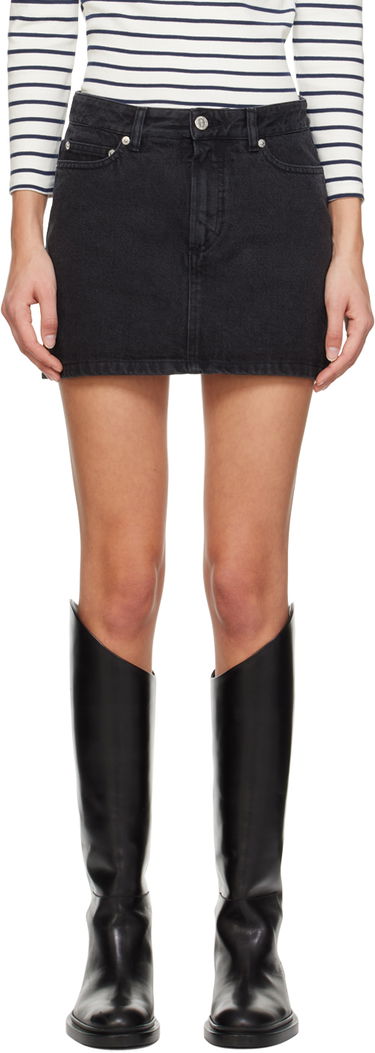 Krila A.P.C. A.P.C. Faded Denim Miniskirt Črna | COGEX-F06093, 0
