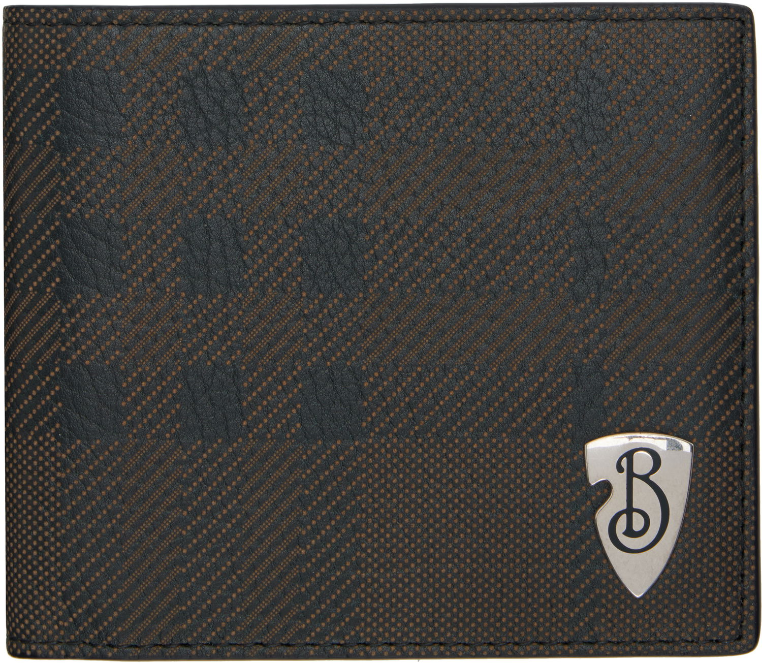 Denarnica Burberry Bifold Textured Wallet with Metal Logo Črna | 8102927, 0