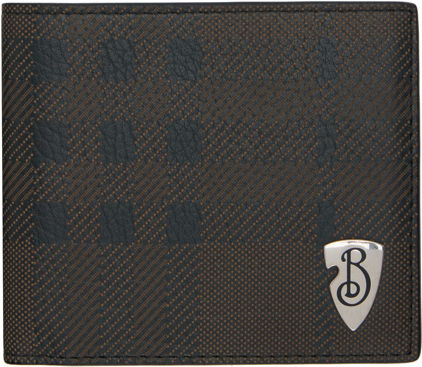 Denarnica Burberry Bifold Textured Wallet with Metal Logo Črna | 8102927
