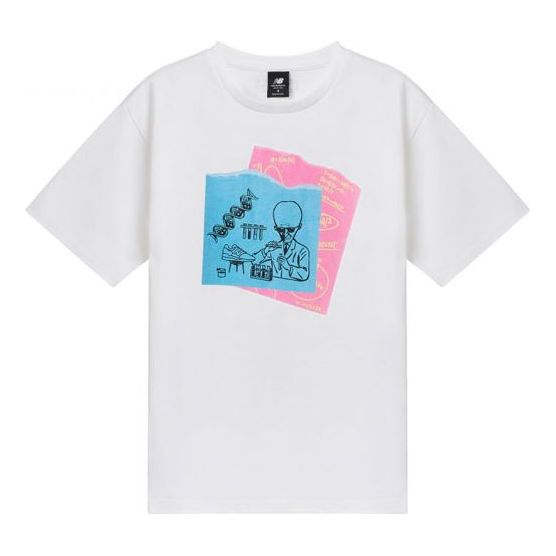 Majica New Balance Athletics Evans Science Graphic T-Shirt Bela | MT11523-WT