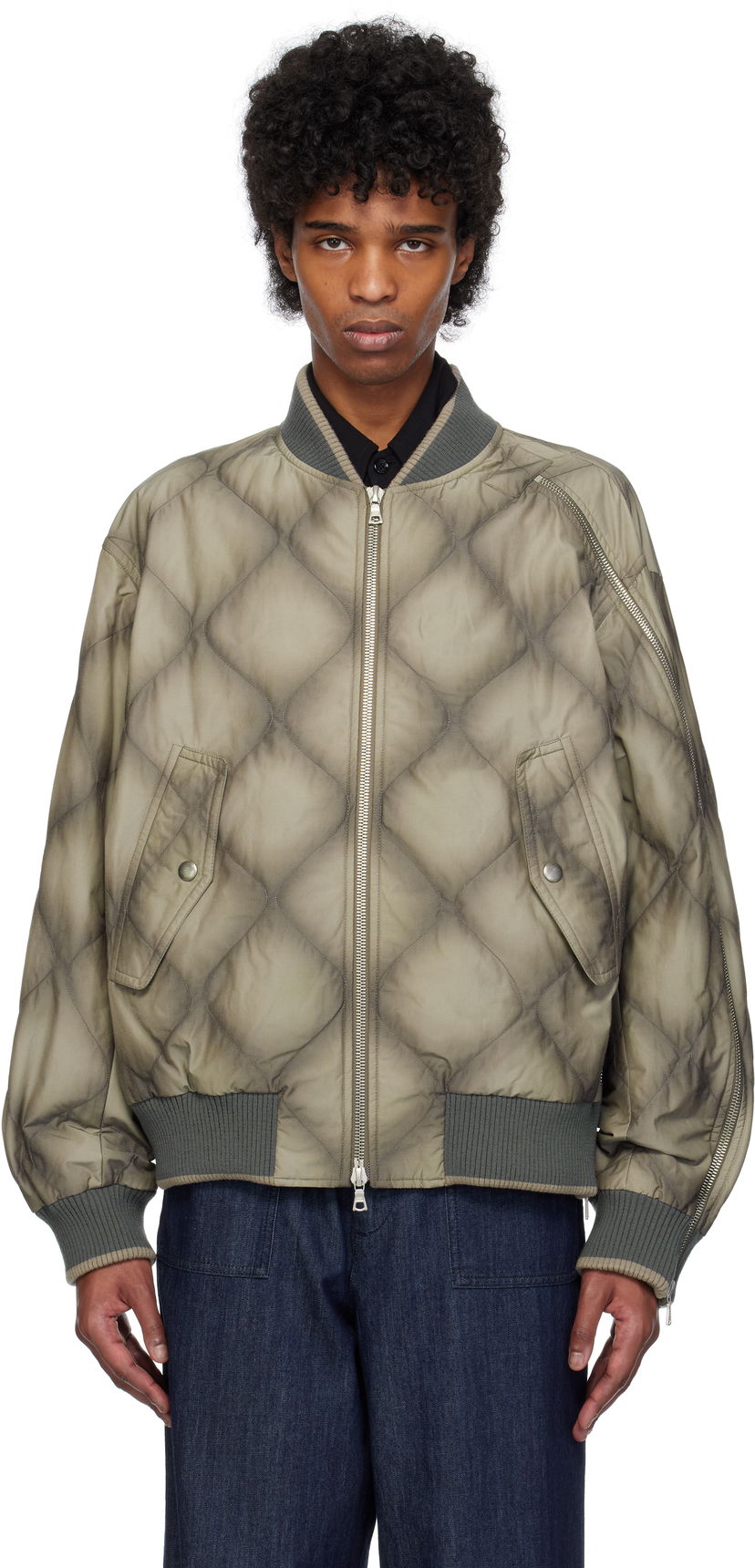 Bomber jakna Dries Van Noten Dries Van Noten Duck Canvas Bomber Jacket Zelena | 251-020537-1026