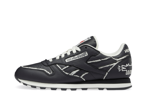 Superge in čevlji Reebok Keith Haring x Classic Leather "Dog Blackboard Chalk Drawing" Siva | GZ1456