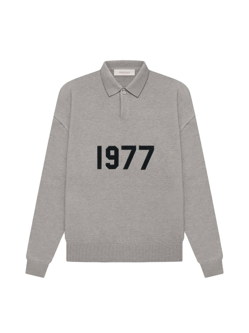 Polo majica Fear of God Essentials Knit L/S Polo Dark Oatmeal Siva | 192BT212181F