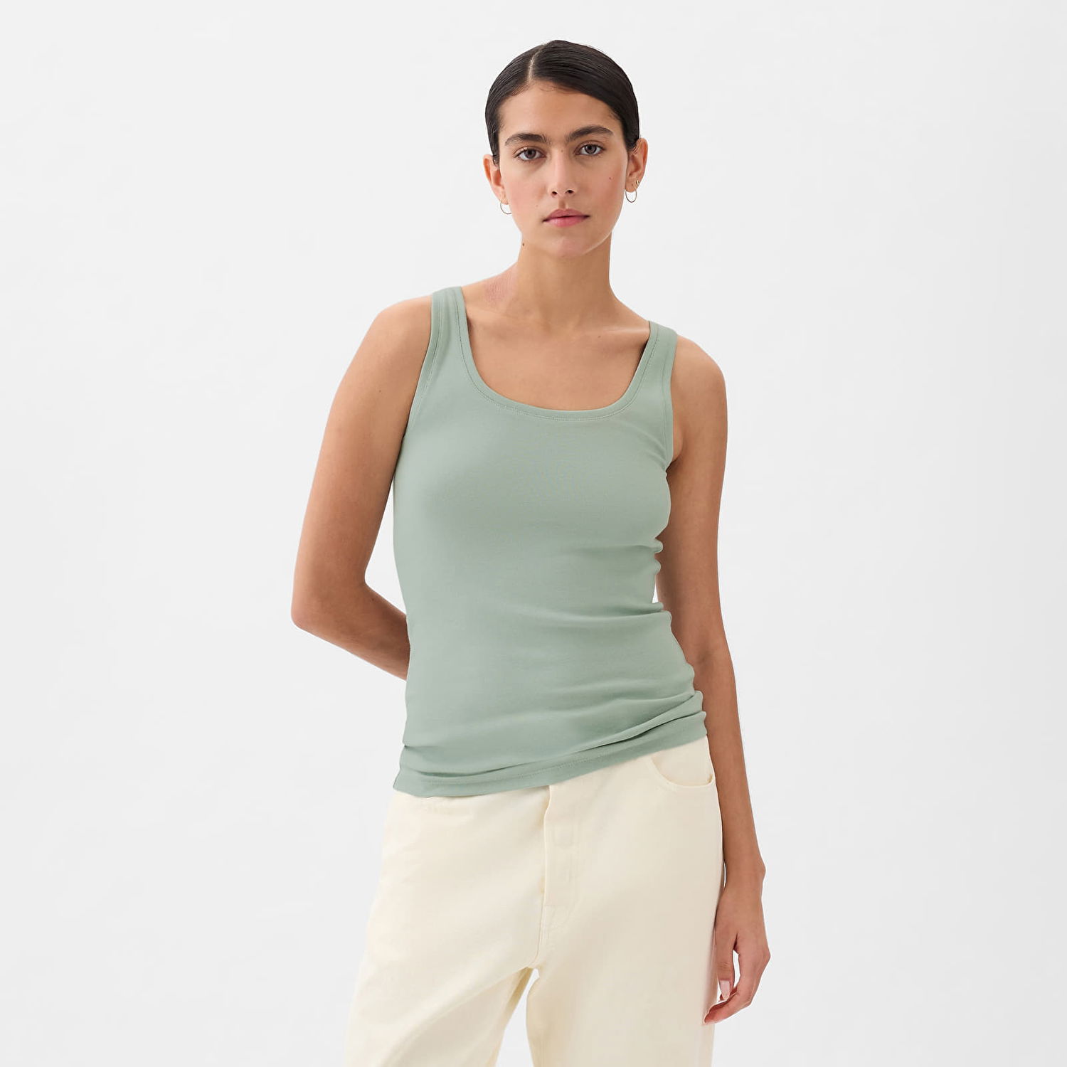Majica brez rokavov GAP Modal Tank Frothy Aqua Modra | 540670-14, 0