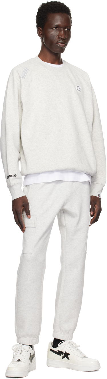 Pulover AAPE by A Bathing Ape AAPE by A Bathing Ape 'AAPE Now' Raglan Sweatshirt Siva | AAPSWMB319XANWH2, 3