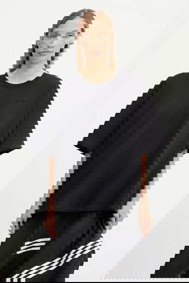 Majica GANNI GANNI Heavy Cotton Drop Shoulder Open Back T-Shirt Črna | T4168, 0