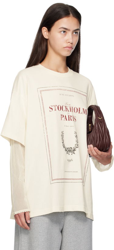 Majica Acne Studios Acne Studios Layered Print T-Shirt Bež | AL0496-, 1