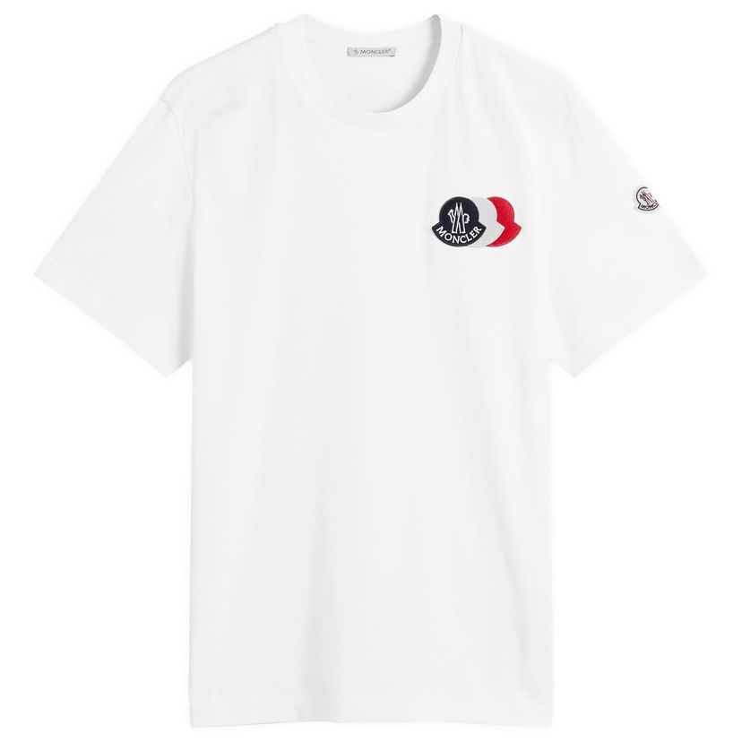 Majica Moncler Moncler Triple Logo Heavy Cotton T-Shirt, Size Large Bela | 8C000-56-89AUG-034