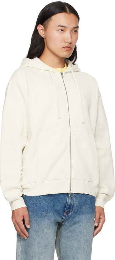 Pulover Dime Dime Cursive Zip Hoodie Bela | DIMEFA2573NAT, 1