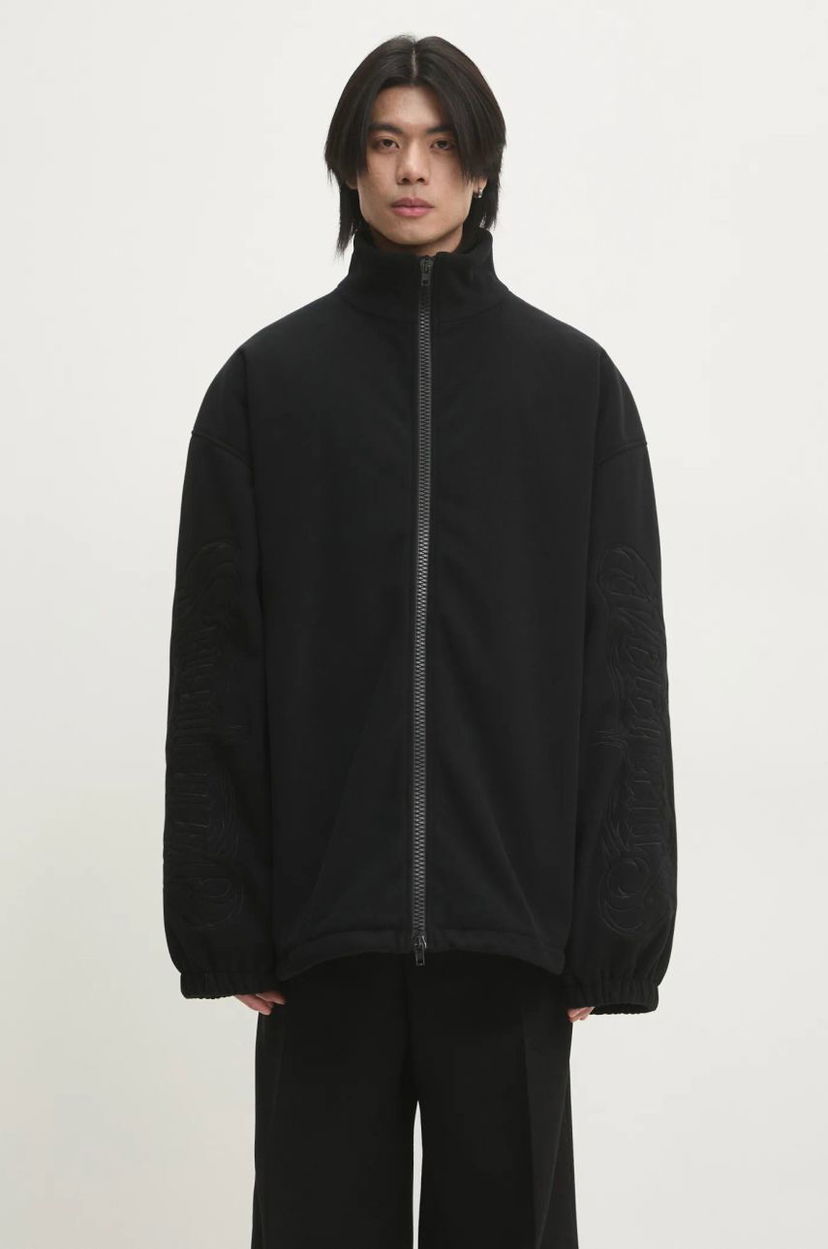 Pulover VETEMENTS VETEMENTS Metal Sleeves Fleece Oversize Jacket Črna | UA66JA380B