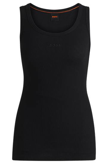 Majica brez rokavov BOSS BOSS Slim-Fit Ribbed Vest Črna | 50504245