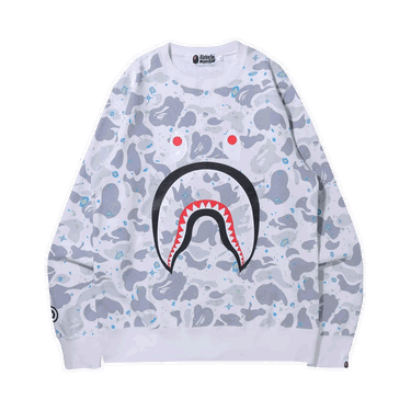 Pleteni pulover BAPE Space Camo Shark Crewneck Bela | 1H80 113 003 WHITE, 0