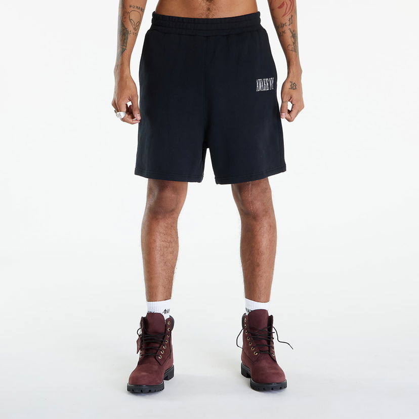 Kratke hlače Awake NY Spire Logo Embroidered Sweatshort Black Črna | AWK-SP24-PA006-BLK