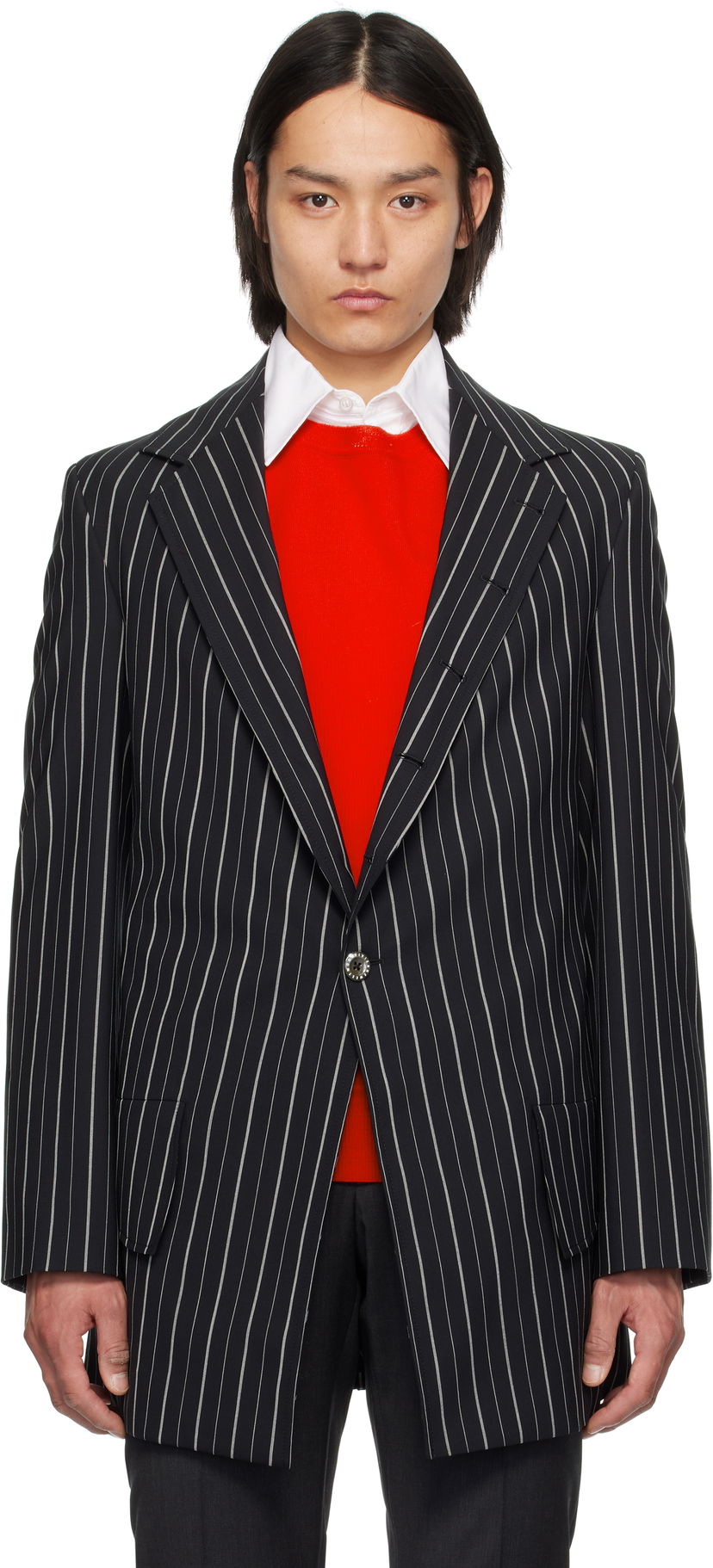 Jakna Vivienne Westwood Vivienne Westwood Pinstripe DL Blazer Črna | 2301001Y-W0123-