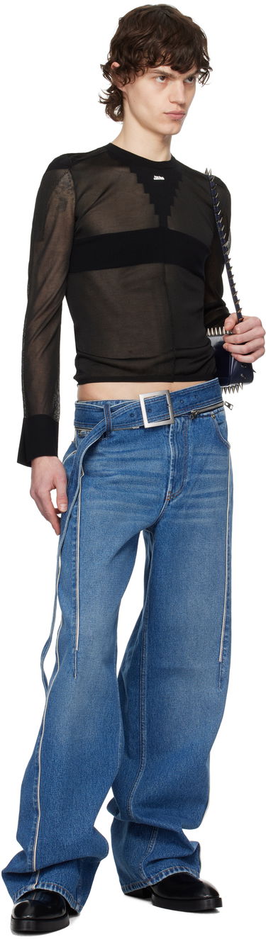 Pleteni pulover Jean Paul Gaultier Jean Paul Gaultier Logo Knit Sweater Črna | 25/33-F-PL068-M083-00, 3
