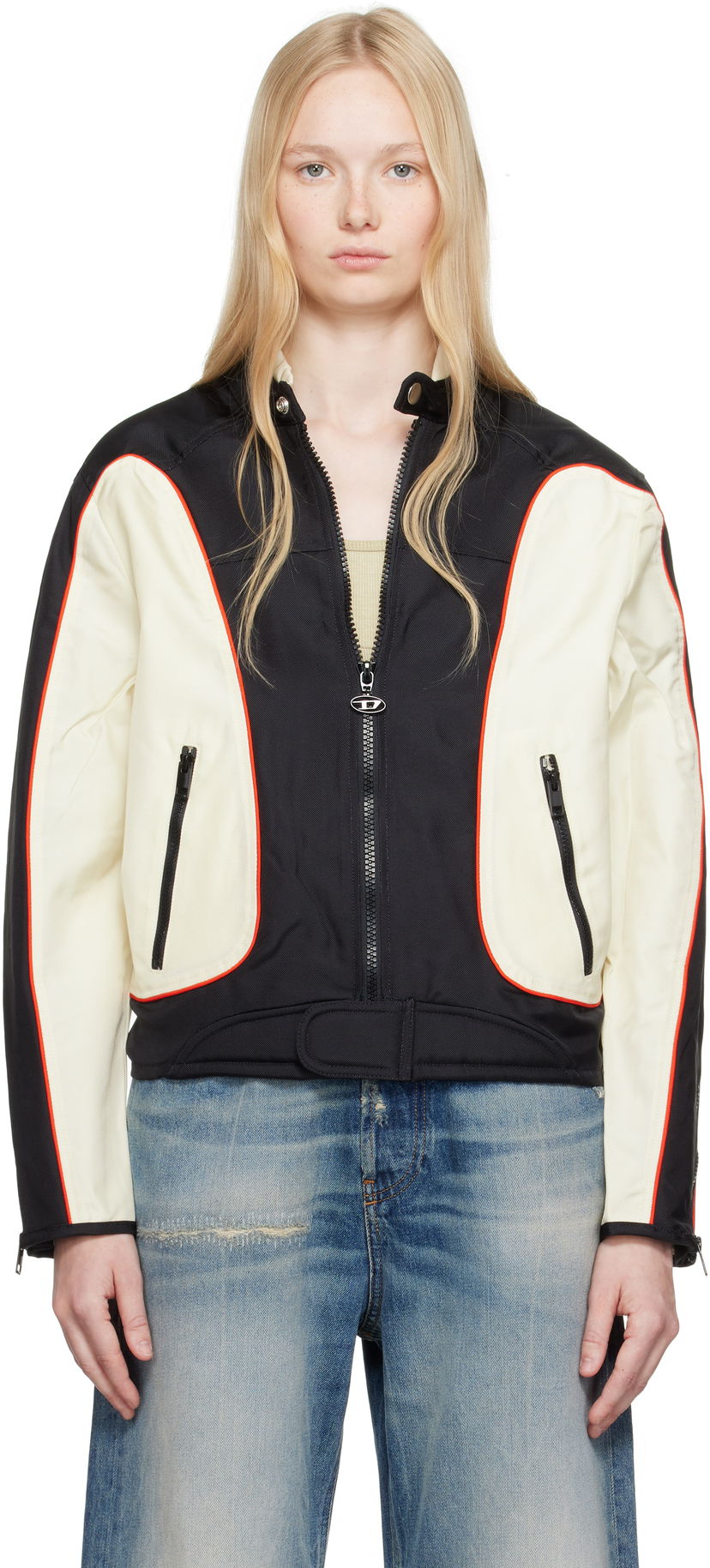 Bomber jakna Diesel Diesel J-Blink Panelled Jacket Bela | A17369 0PDAI