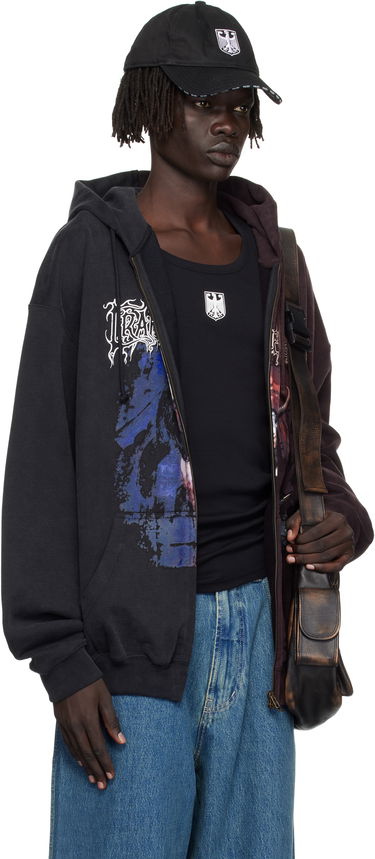 Pulover VETEMENTS Vetements Cradle of Filth Oversized Zip-Up Hoodie Bordo | UCF76ZU900BR, 4