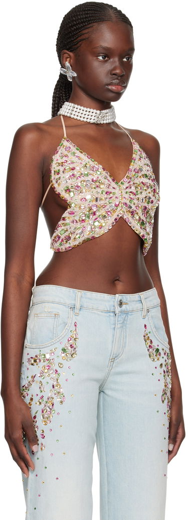 Majica brez rokavov Blumarine Blumarine Embellished Halter Top Večbarvna | P422C265A, 1
