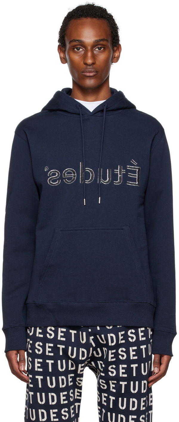 Pulover Études Patch Reversed Hoodie Mornarica | H22MM262OC16DB
