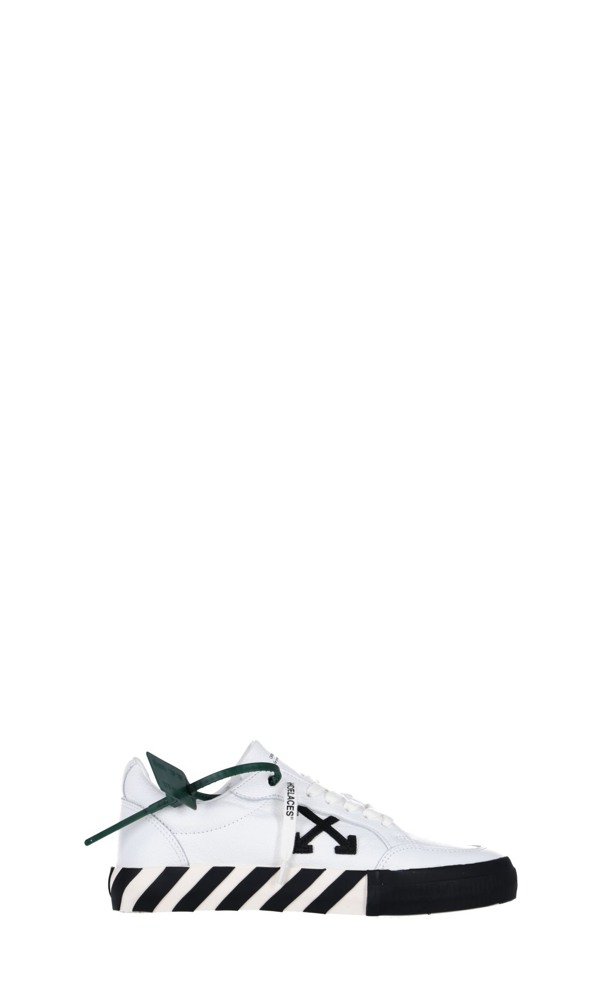 Superge in čevlji Off-White Low Vulcanized Leather SS22 "White Black" Bela | OMIA085C99LEA0010110, 0