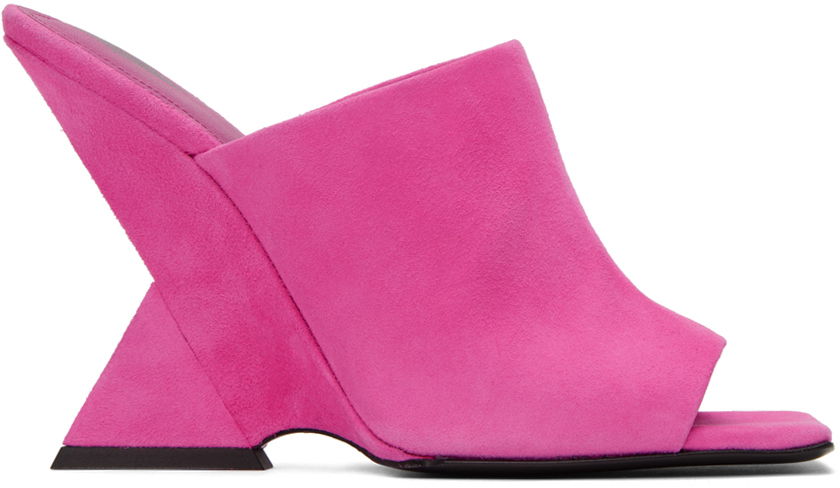 Modni dodatki The Attico Attico Cheope Heeled Suede Sandals Roza | 231WS634 L007, 0