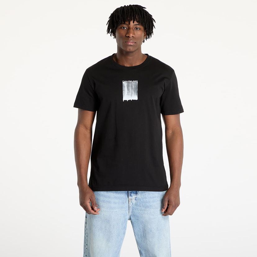 Majica CALVIN KLEIN Calvin Klein Jeans Brush Stroke Graphic T-Shirt Črna | J30J327522 BEH