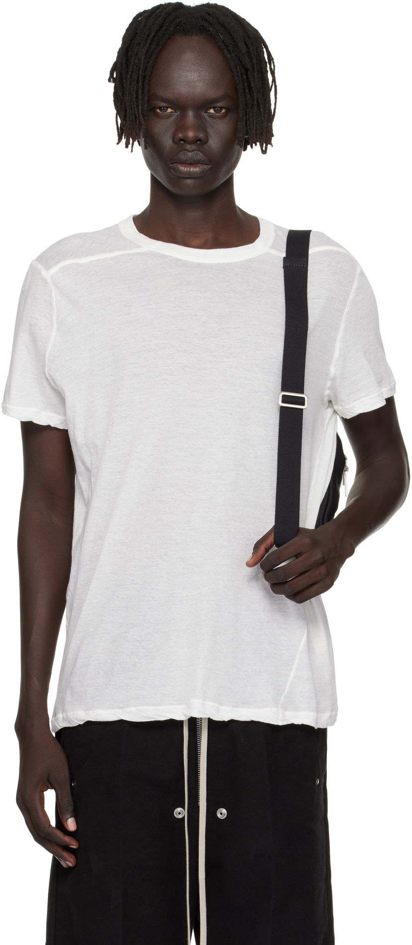 Majica Rick Owens Rick Owens Concordians Short Level T-Shirt Bela | RU02E1265 UC