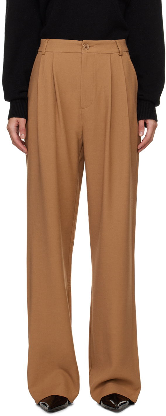 Hlače Anine Bing Carrie Pleated Trousers Rjava | A-03-3269-200, 0