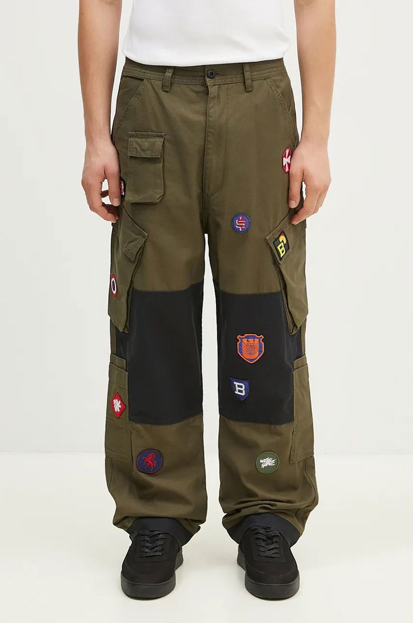 Cargo hlače BILLIONAIRE BOYS CLUB Cargo Pants With Patches Zelena | B24315