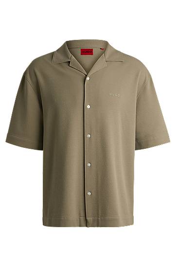 Srajce BOSS Oversized-Fit Jersey Shirt Zelena | 50539345