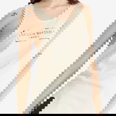 Majica brez rokavov Maison Margiela Maison Margiela Logo Vest Top Bež | S51NL0048S24522103, 5