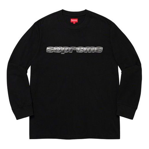 Majica Supreme Chrome Logo Long Sleeve T-Shirt Supreme FW19 Črna | SUP-FW19-331