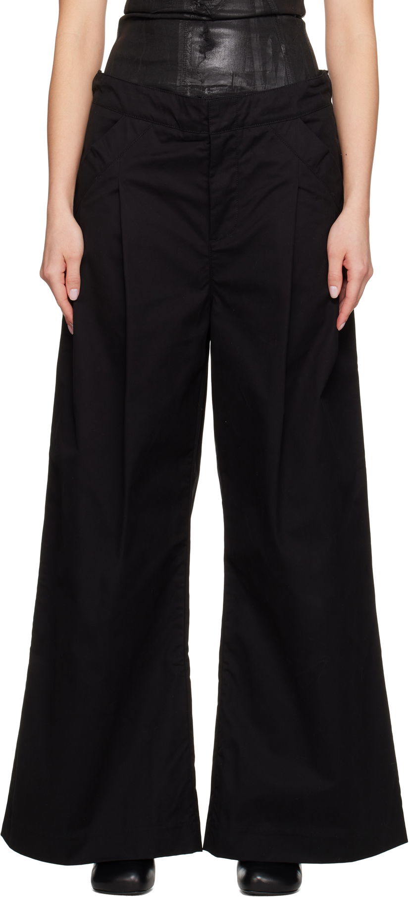 Hlače Entire Studios Entire Studios Wares Wide-Leg Trousers Črna | ESU-S25-3007-BL