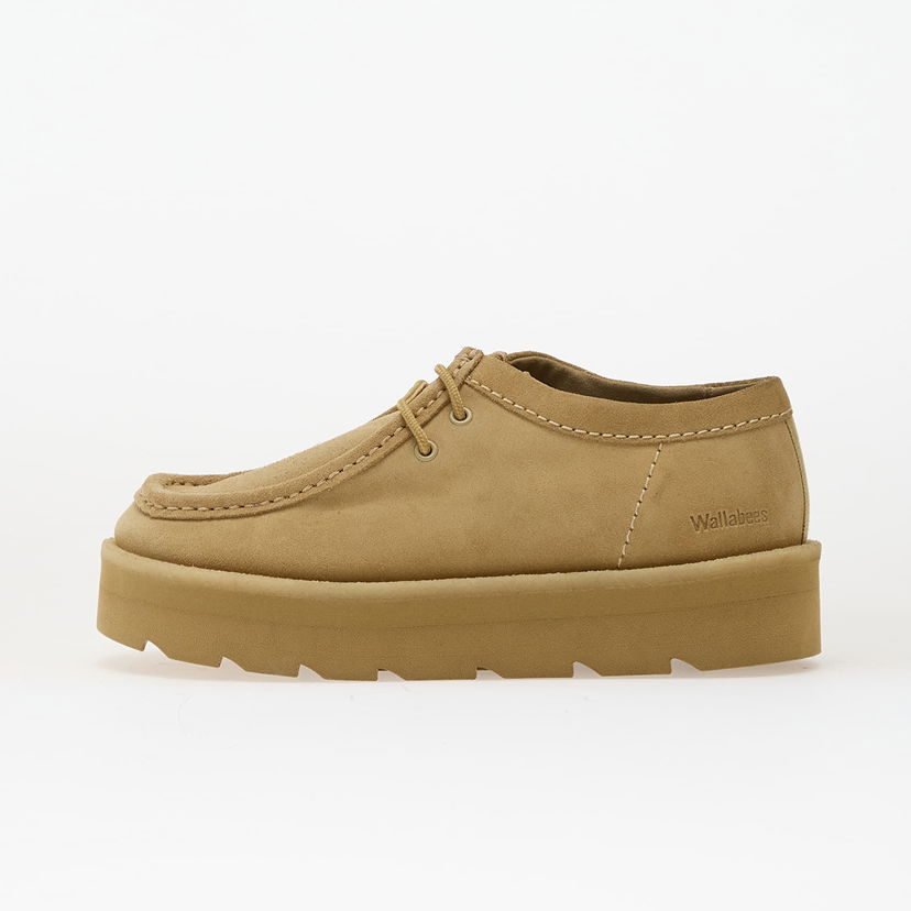 Superge in čevlji Clarks Originals Meare Wallabees Suede Platform Moccasin Bež | 261837854