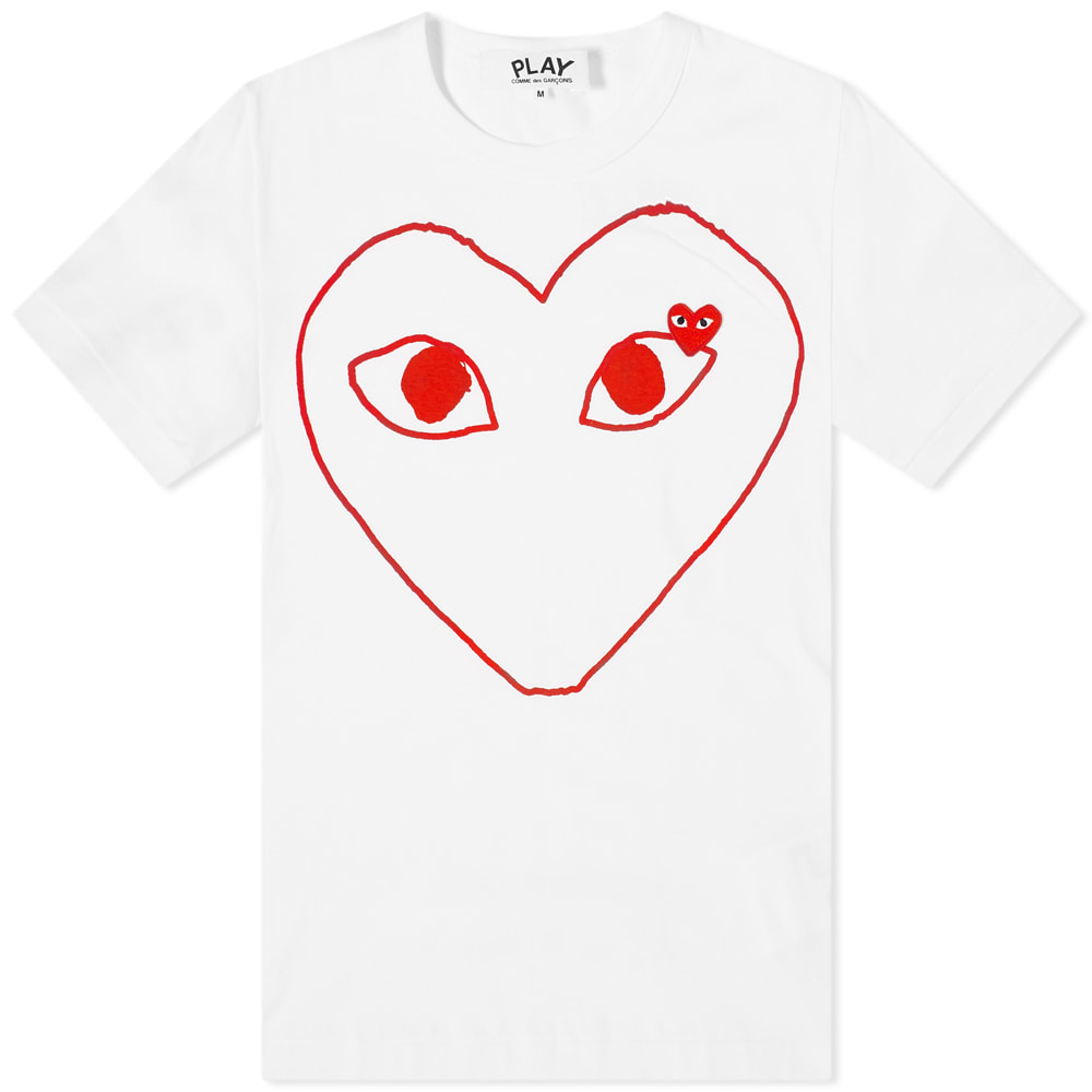 Majica Comme des Garçons Play Outline Heart Logo Tee Bela | P1T100-1, 0