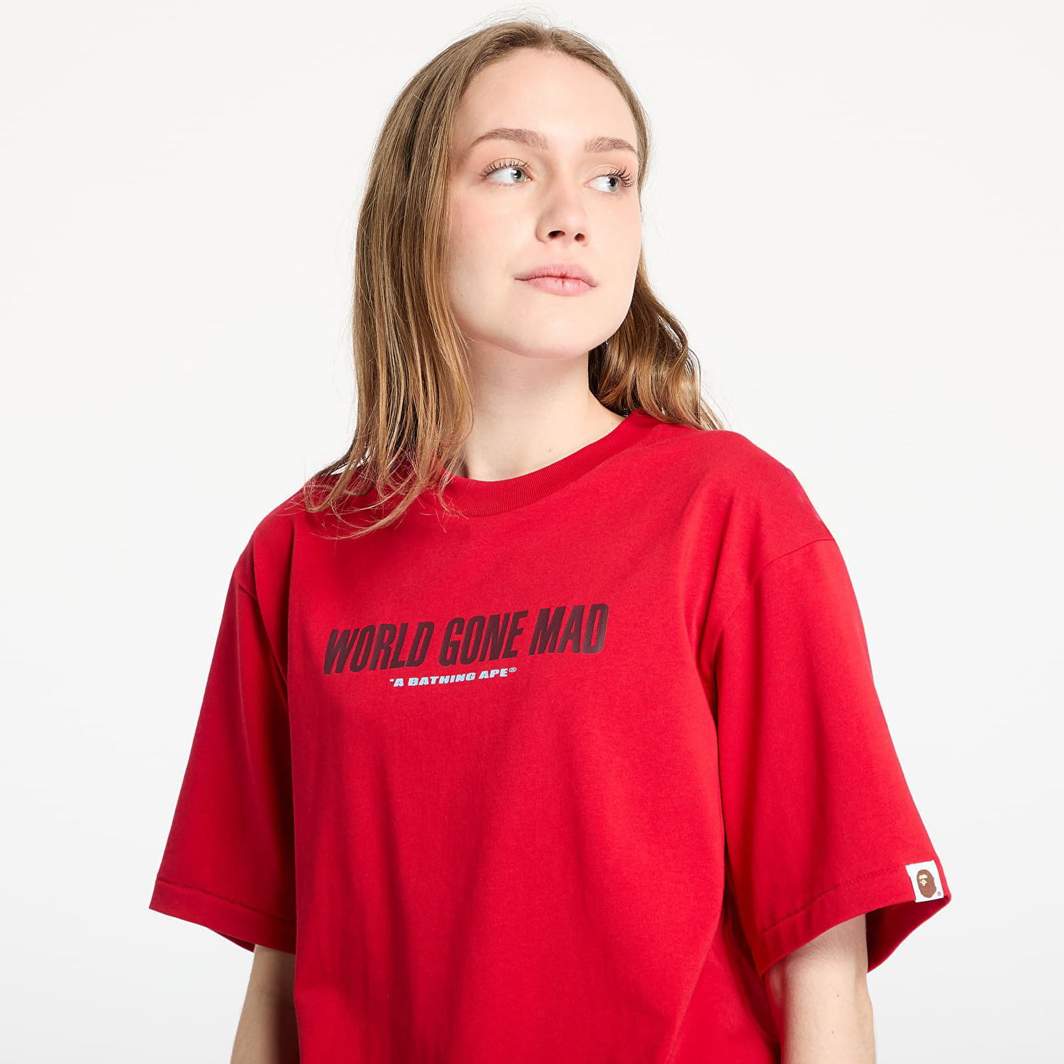 Majica BAPE A BATHING APE Slogan Relaxed Fit T-Shirt Rdeča | 001TEL301318MRED, 1