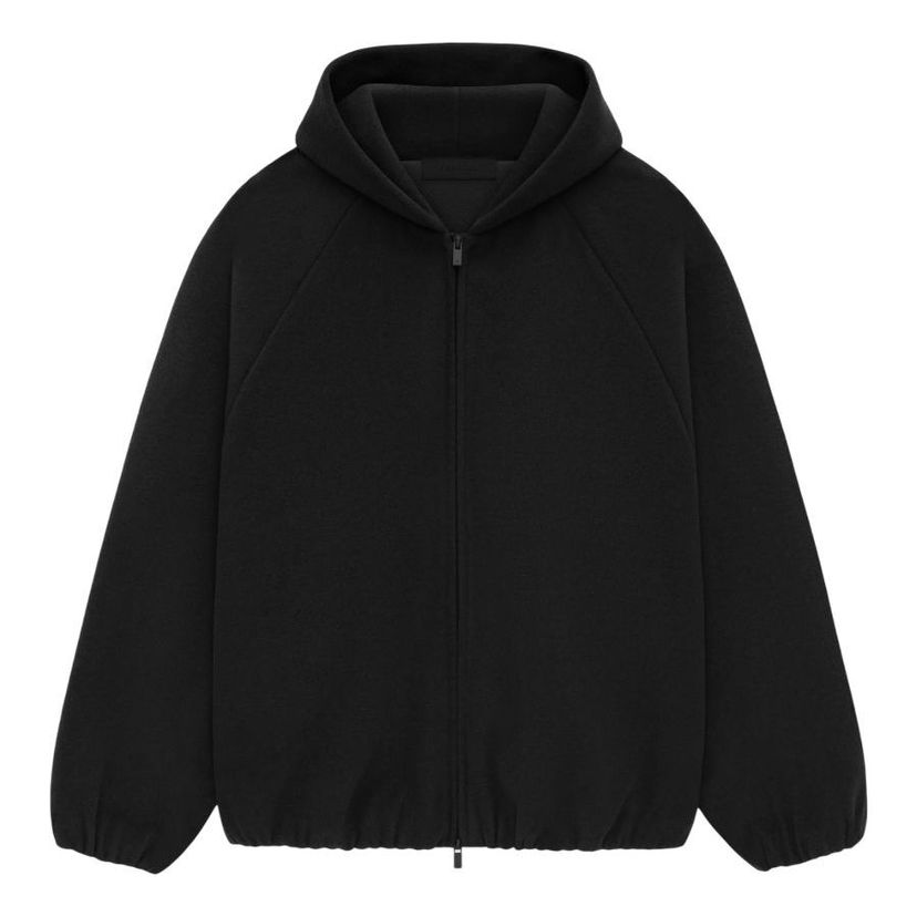 Jakna Fear of God Fear of God Essentials SS25 Relaxed Brushed Hooded Jacket Črna | 202HO246250F