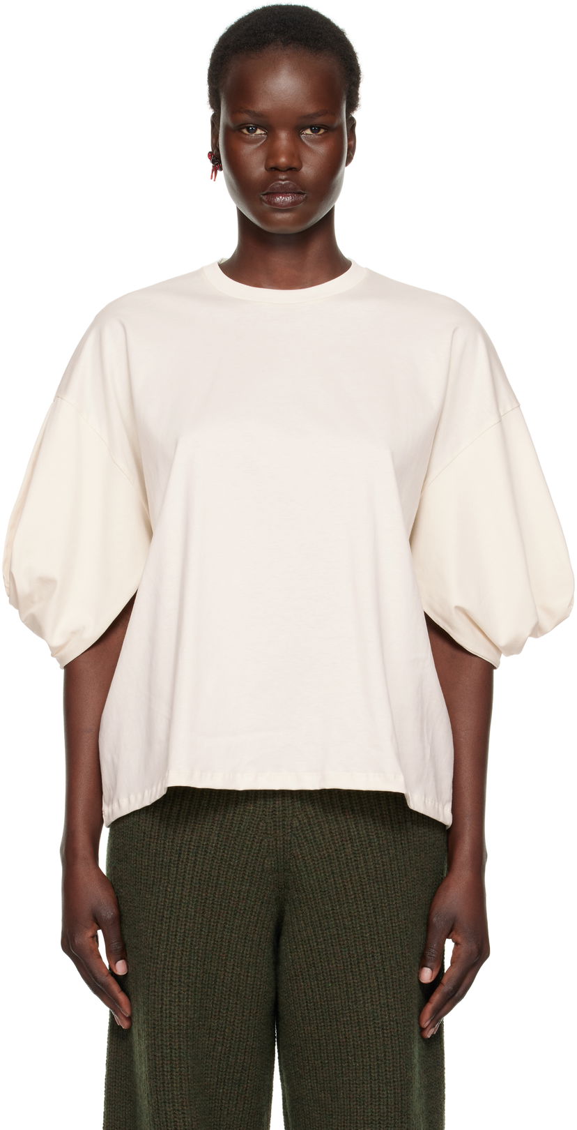 Majica Baserange Baserange Harbour Puff Sleeve T-Shirt Bež | TOHA-RC-SP25
