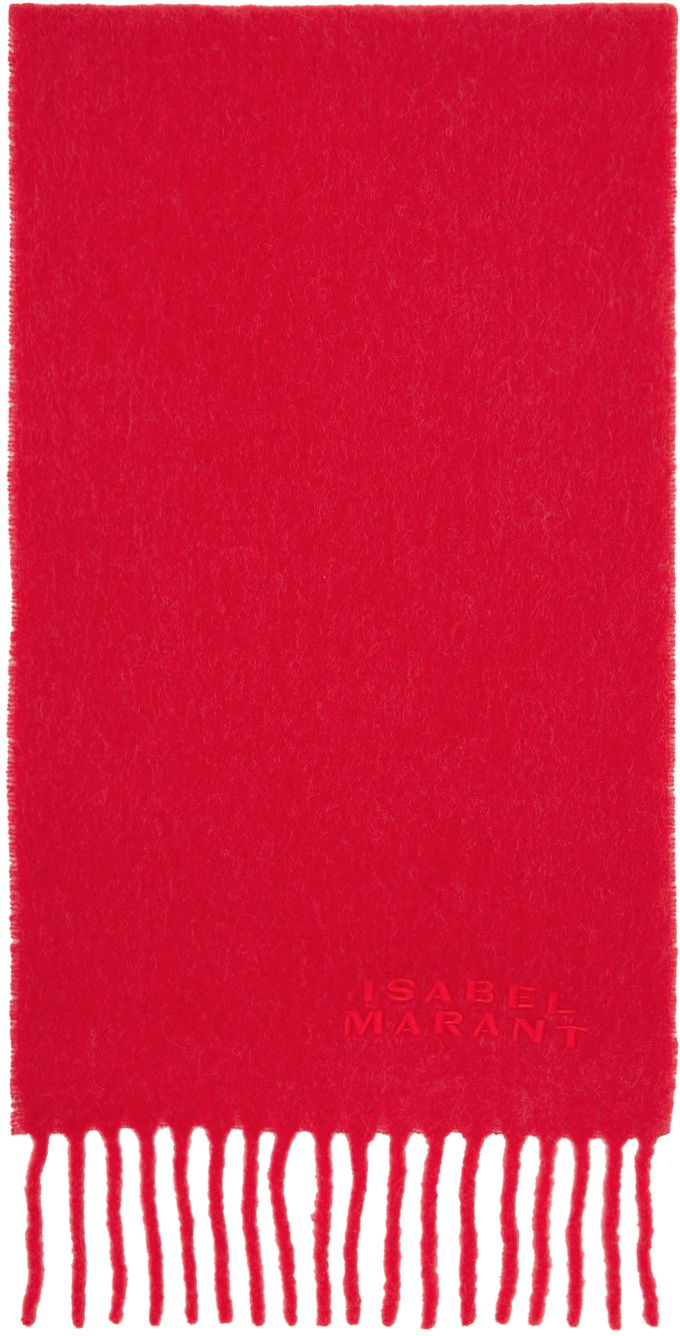 Šala ISABEL MARANT Red Firny Scarf Rdeča | EC002XFB-A4C04A