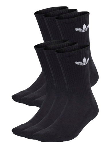 Nogavice adidas Originals Trefoil Cushion Crew Socks –⁠ 6 pack Črna | IJ5618