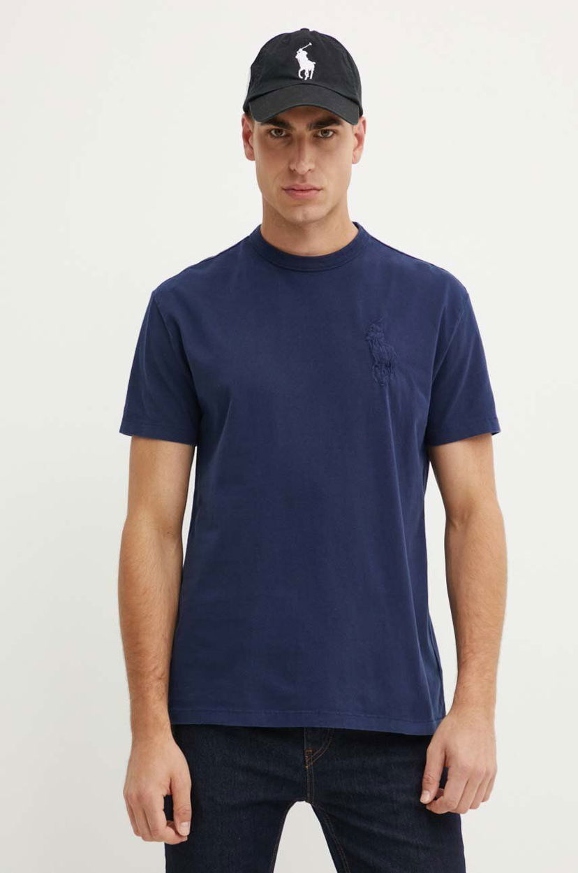 Majica Polo by Ralph Lauren Navy Blue T-Shirt with Embroidered Logo Modra | 710936509
