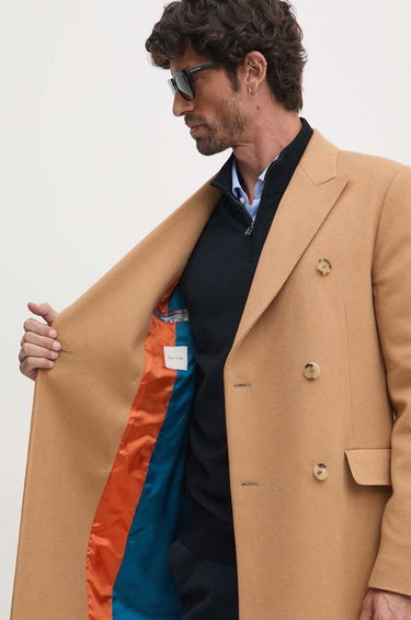 Plašči Paul Smith Paul Smith Double-Breasted Wool Coat Bež | M1R.224P.N00110, 5