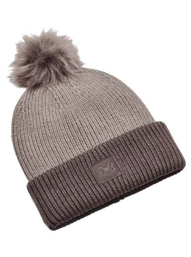 Beanie Under Armour UA Halftime Ribbed Pom Bež | 1373098-294