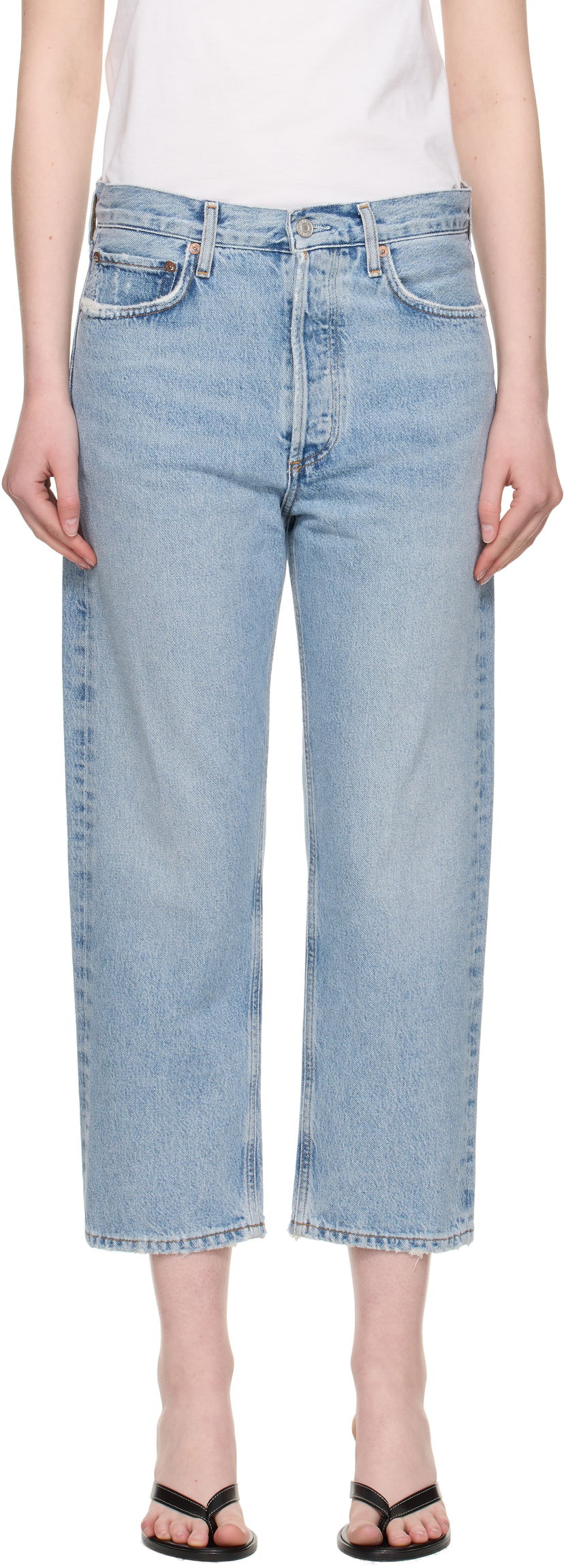 Kavbojke AGOLDE AGOLDE 90's Crop Mid Rise Straight Jeans Modra | A173H-1206