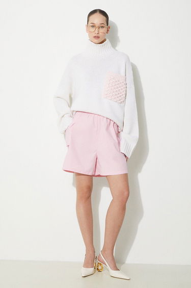 Pleteni pulover JW Anderson Turtleneck Jumper With Textured Patch Pocket Bela | KW1150.YN0144.001, 1